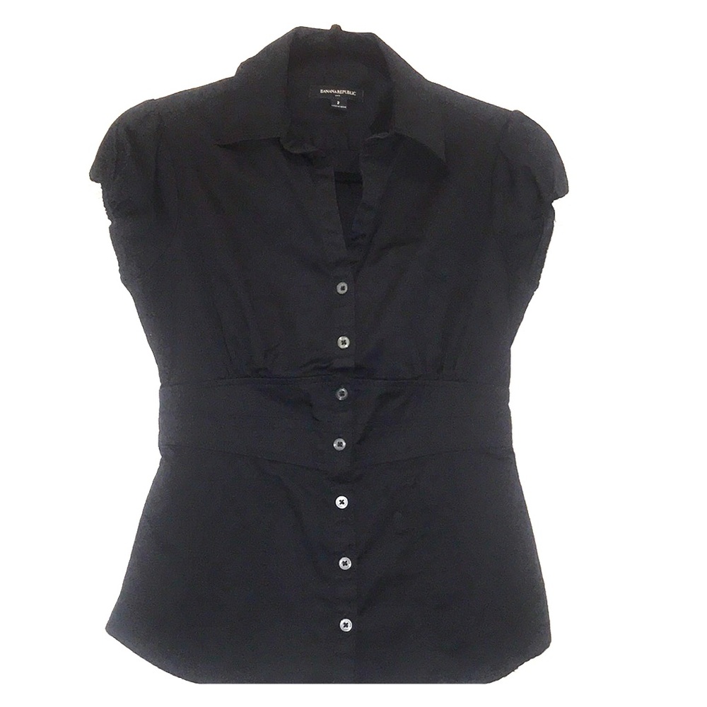 Banana Republic Cap Sleeve Button Up